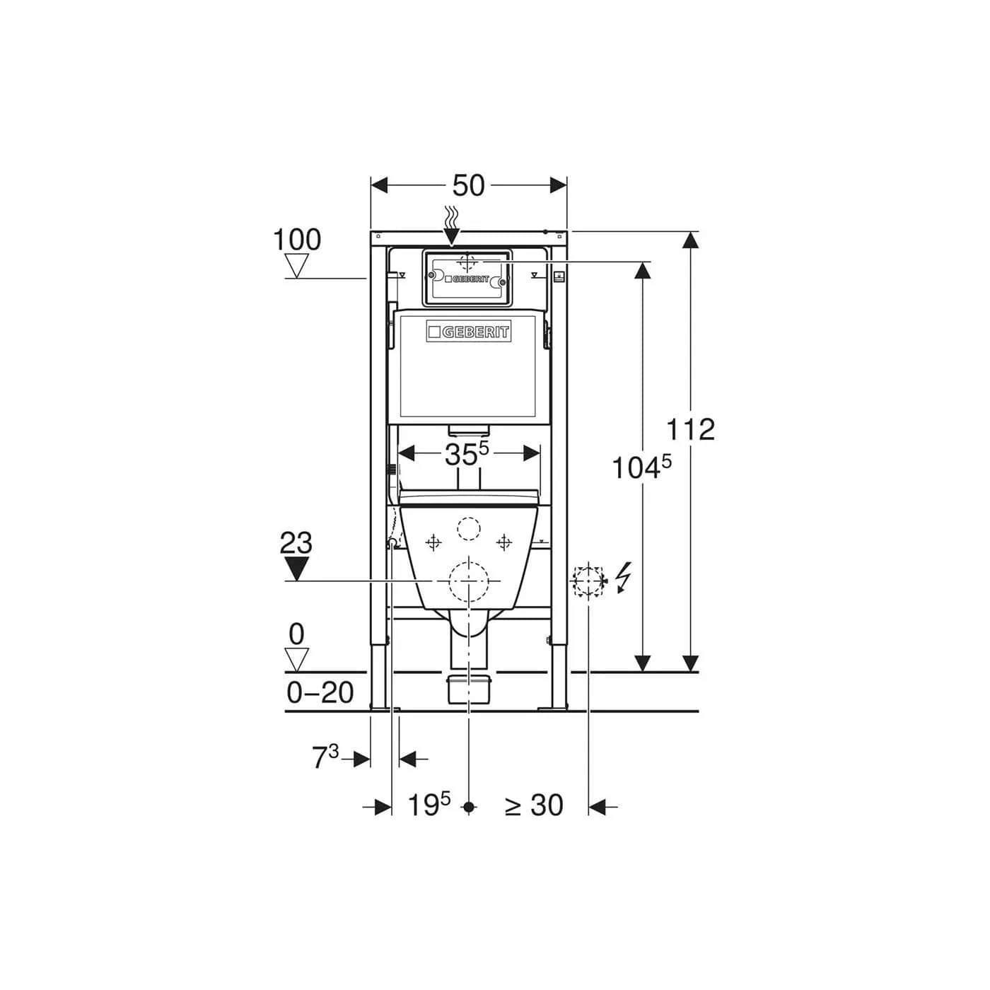 Zestaw Stelażowy Duofix Basic Smyle Square 118.346.00.2 Geberit Zestaw Stelażowy Duofix Basic Smyle Square 118.346.00.2 Geberit