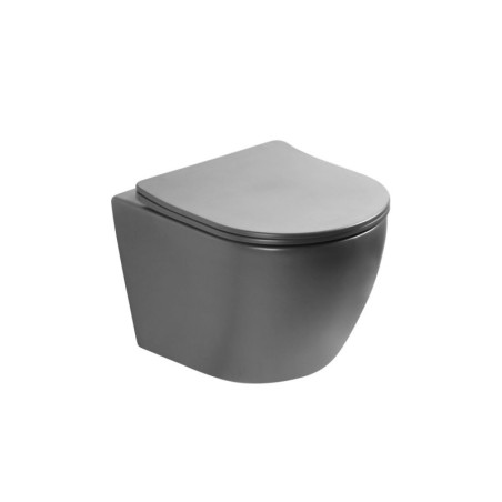 Miska WC Nox 1.0 z Deską Wolnoopadającą Slim Ciemny Szary Mat 0114-MDG Emporia