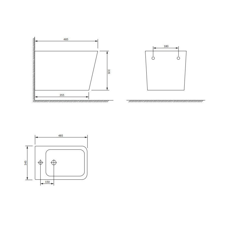 Bidet Wiszący Fontana 48,5x34,5 Biały FONTANABIBP Omnires Bidet Wiszący Fontana 48,5x34,5 Biały FONTANABIBP Omnires