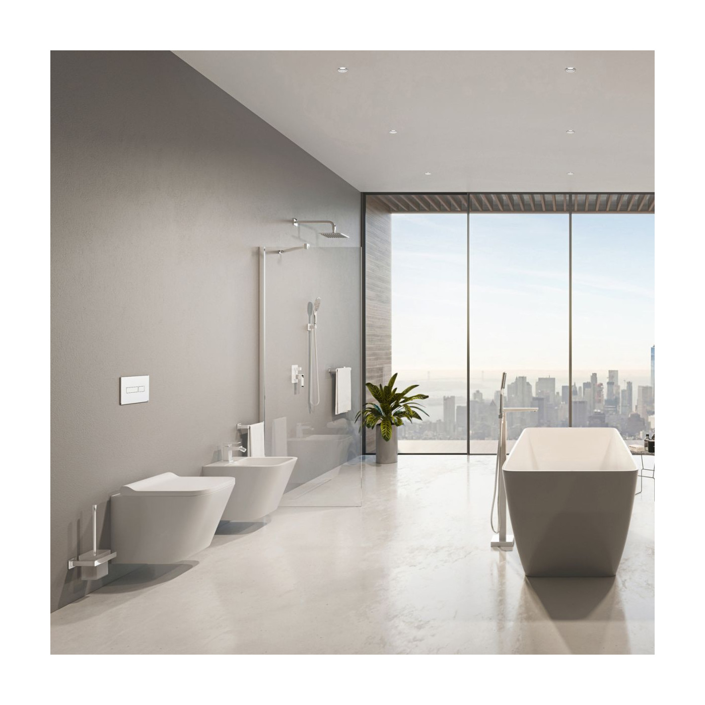 Zestaw WC Fontana Biały 48,5x34,5 FONTANAMWBP Omnires Zestaw WC Fontana Biały 48,5x34,5 FONTANAMWBP Omnires