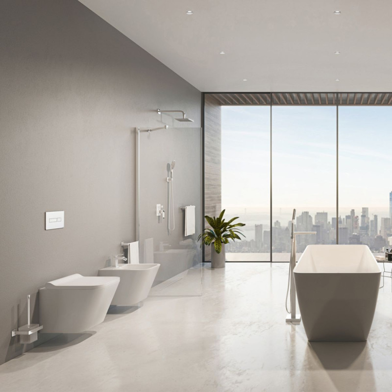 Zestaw WC Fontana Biały 48,5x34,5 FONTANAMWBP Omnires Zestaw WC Fontana Biały 48,5x34,5 FONTANAMWBP Omnires