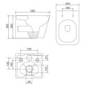 Zestaw WC Fontana Biały 48,5x34,5 FONTANAMWBP Omnires Zestaw WC Fontana Biały 48,5x34,5 FONTANAMWBP Omnires