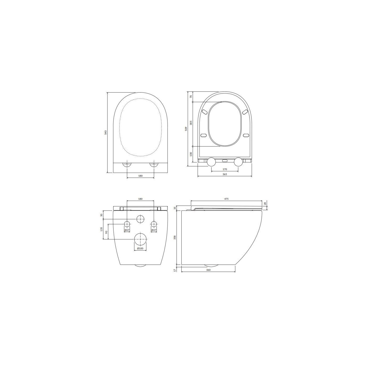 Zestaw WC Ottawa Comfort Biały 54x36,5 OTTAWACMWBP Omnires Zestaw WC Ottawa Comfort Biały 54x36,5 OTTAWACMWBP Omnires