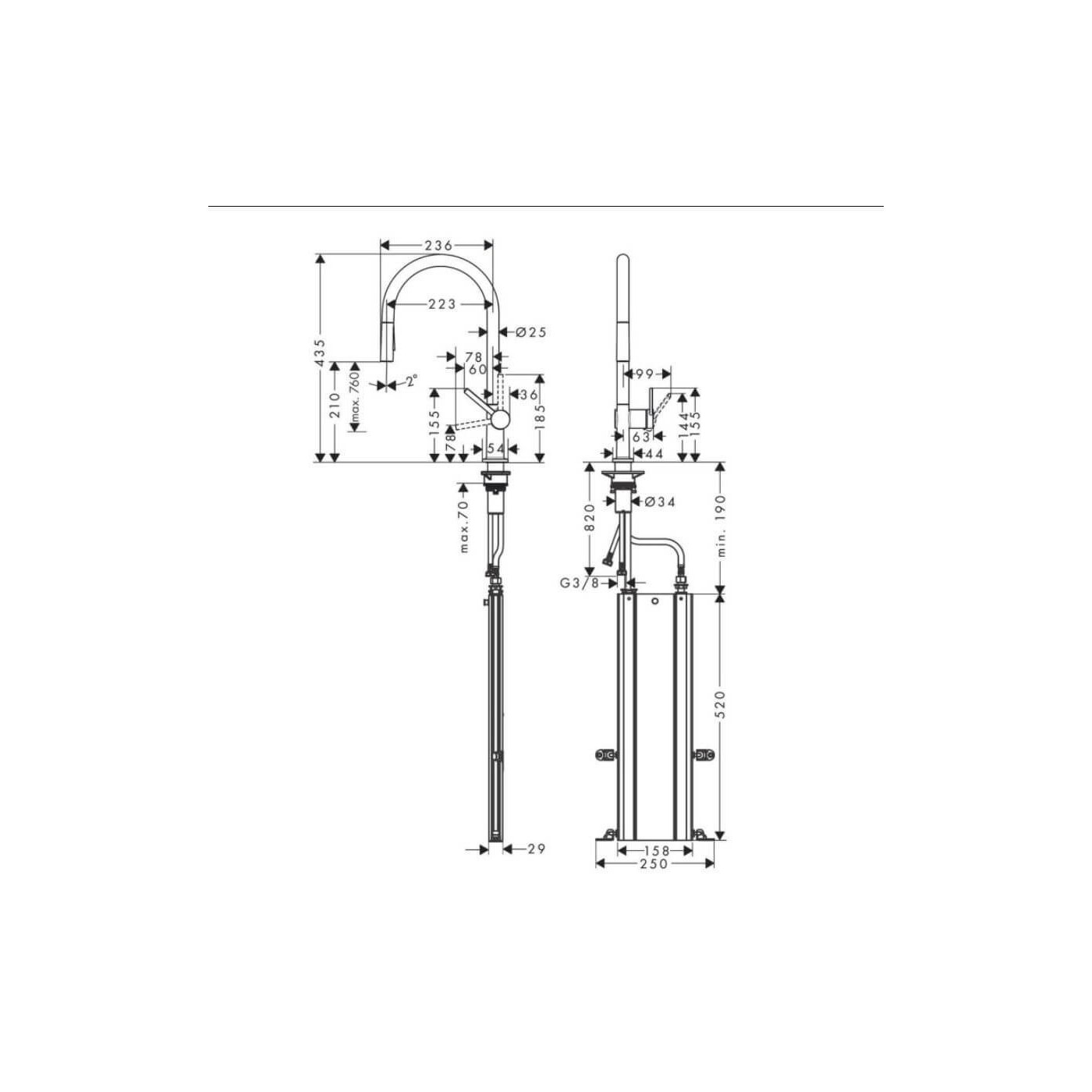 Jednouchwytowa Bateria Kuchenna Talis M54 210 Z Wyciąganą Wylewką 72801000 Hansgrohe Jednouchwytowa Bateria Kuchenna Talis M54 210 Z Wyciąganą Wylewką 72801000 Hansgrohe
