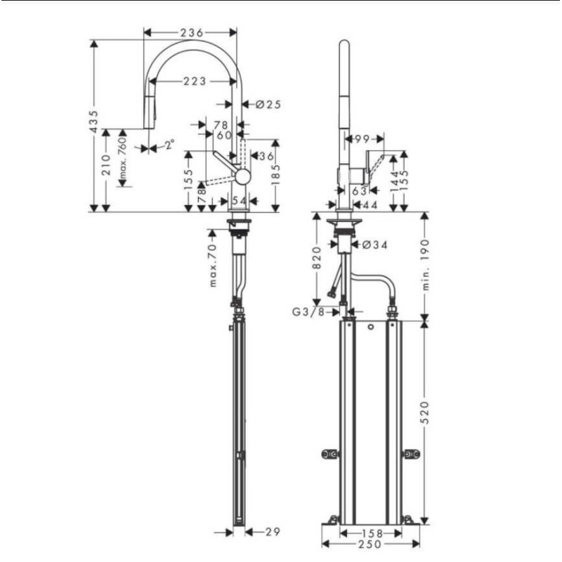 Jednouchwytowa Bateria Kuchenna Talis M54 210 Z Wyciąganą Wylewką 72801000 Hansgrohe Jednouchwytowa Bateria Kuchenna Talis M54 210 Z Wyciąganą Wylewką 72801000 Hansgrohe