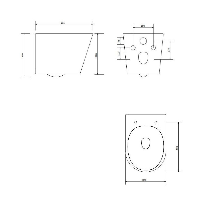 Zestaw WC Tampa Biały 51,5x36 TAMPAMWBP Omnires Zestaw WC Tampa Biały 51,5x36 TAMPAMWBP Omnires