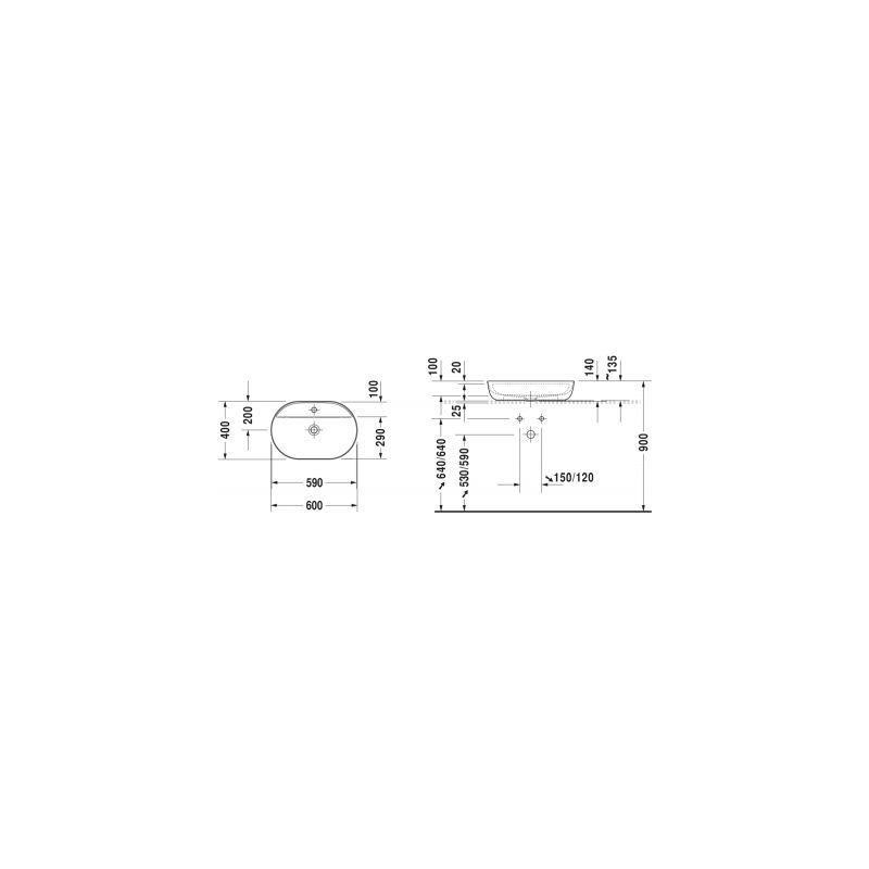 Umywalka Luv 60x40 cm Nablatowa Owalna Biała 0380600000 Duravit Umywalka Luv 60x40 cm Nablatowa Owalna Biała 0380600000 Duravit