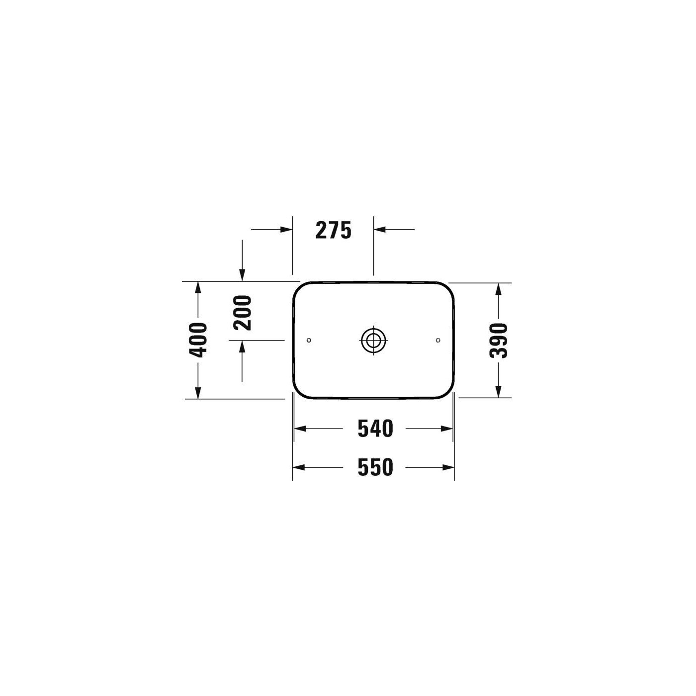 Umywalka Cape Cod 55x40 cm Nablatowa Prostokątna 2347550000 Duravit Umywalka Cape Cod 55x40 cm Nablatowa Prostokątna 2347550000 Duravit