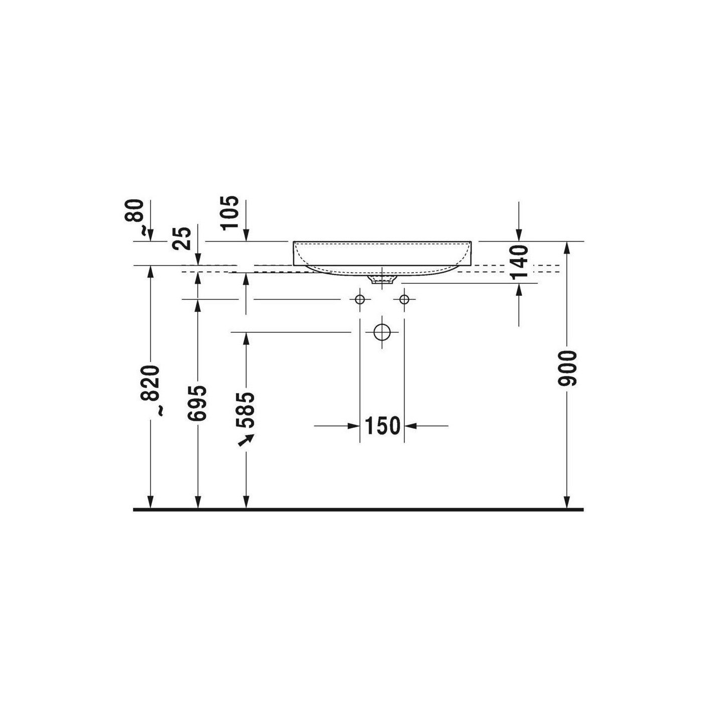 Umywalka DuraSquare 60x34,5 cm Nablatowa Prostokąt 2355600000 Duravit Umywalka DuraSquare 60x34,5 cm Nablatowa Prostokąt 2355600000 Duravit