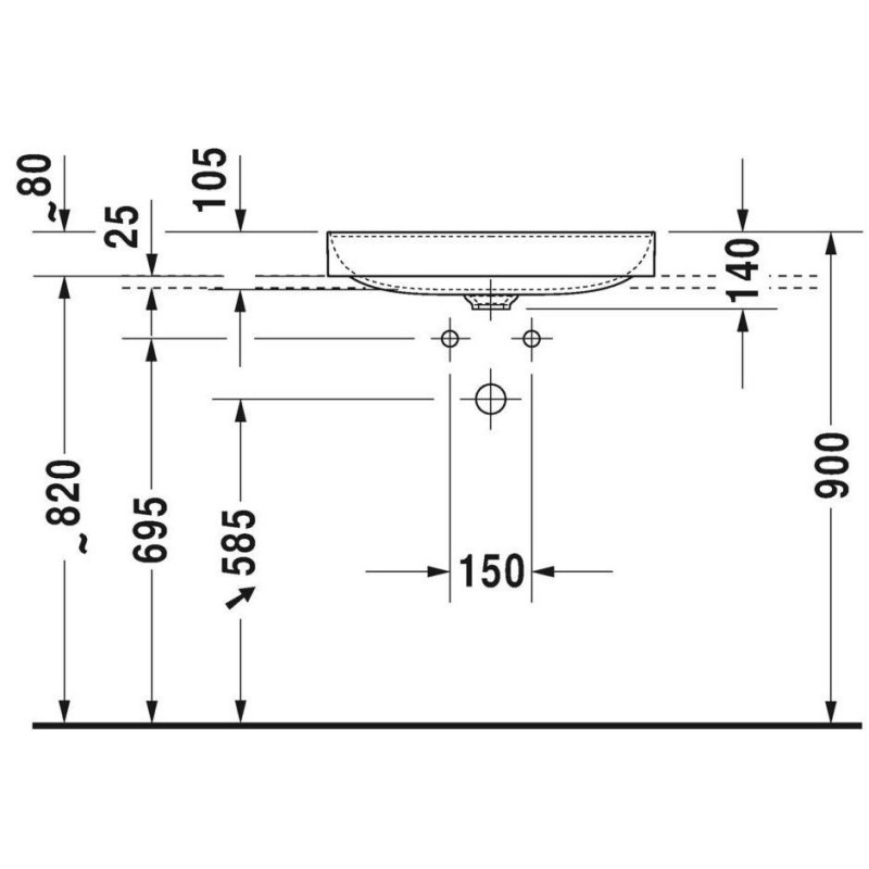 Umywalka DuraSquare 60x34,5 cm Nablatowa Prostokąt 2355600000 Duravit Umywalka DuraSquare 60x34,5 cm Nablatowa Prostokąt 2355600000 Duravit