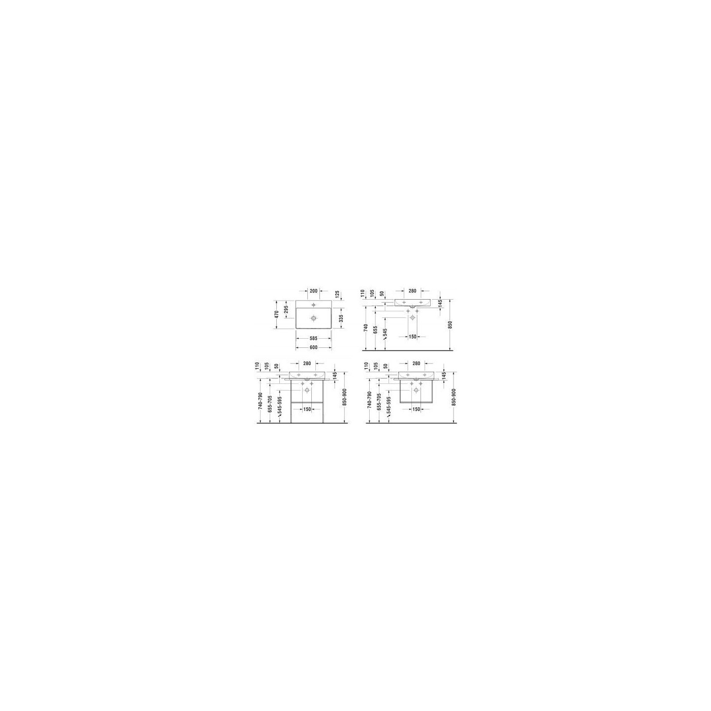 Umywalka DuraSquare 60x47 cm Nablatowa Prostokąt 2353600041 Duravit Umywalka DuraSquare 60x47 cm Nablatowa Prostokąt 2353600041 Duravit