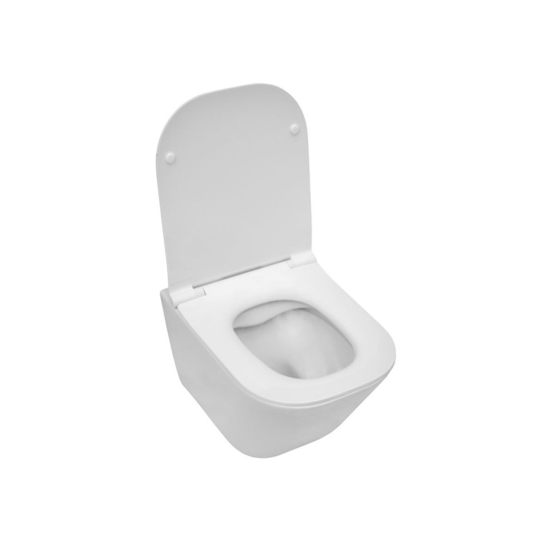 Miska WC Rimless Square Compacto Z Deską Wolnoopadającą Slim A34H473000 Roca Miska WC Rimless Square Compacto Z Deską Wolnoopadającą Slim A34H473000 Roca