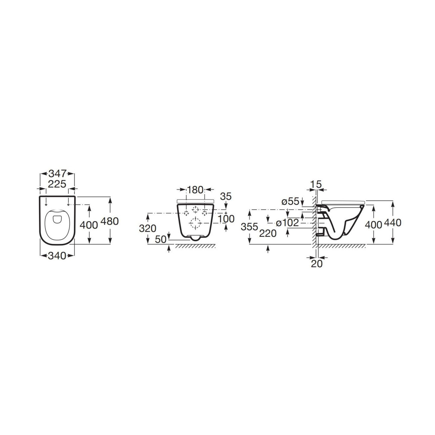 Miska WC Rimless Square Compacto Z Deską Wolnoopadającą Slim A34H473000 Roca Miska WC Rimless Square Compacto Z Deską Wolnoopadającą Slim A34H473000 Roca
