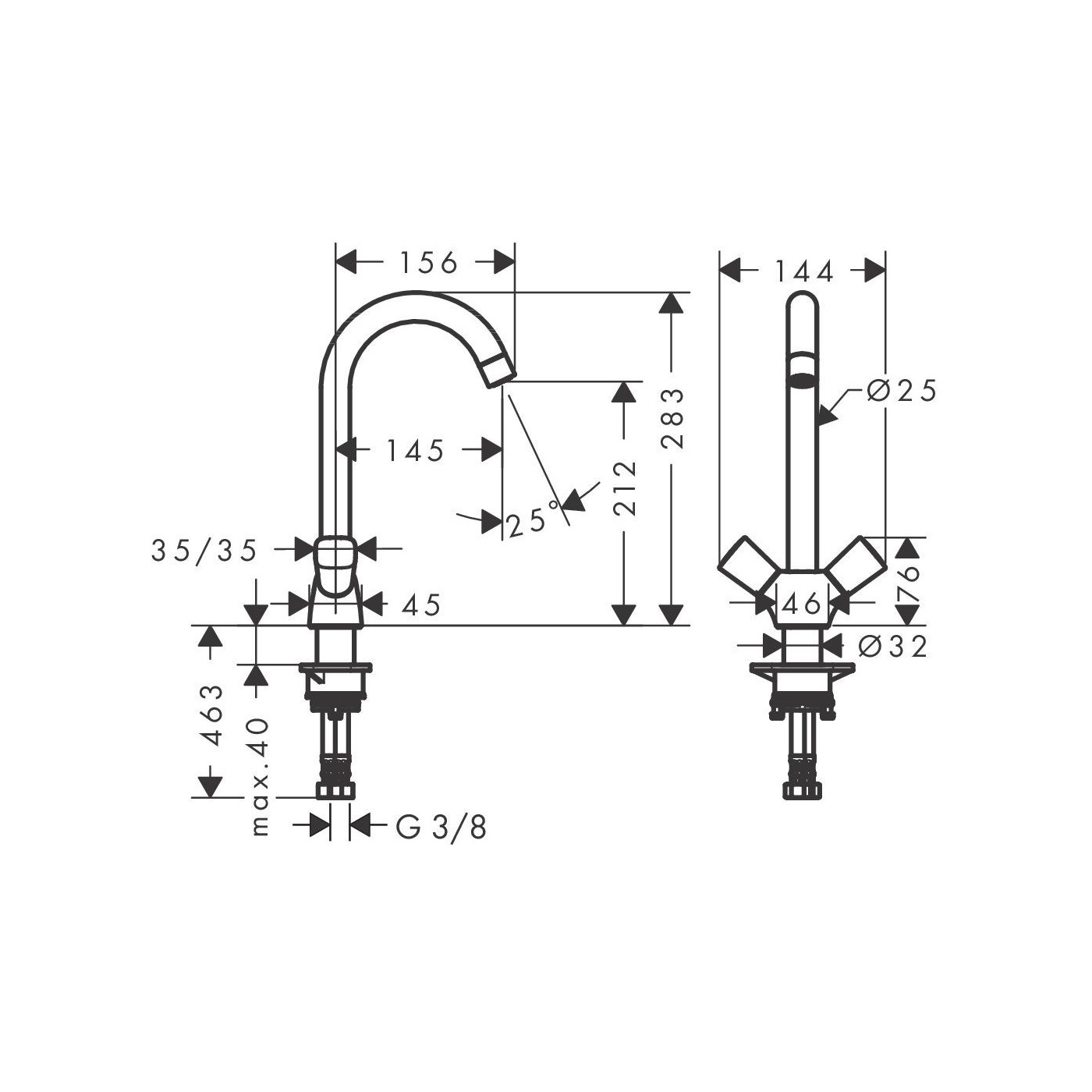 2-Uchwytowa Bateria Kuchenna Logis Chrom 71280000 Hansgrohe 2-Uchwytowa Bateria Kuchenna Logis Chrom 71280000 Hansgrohe