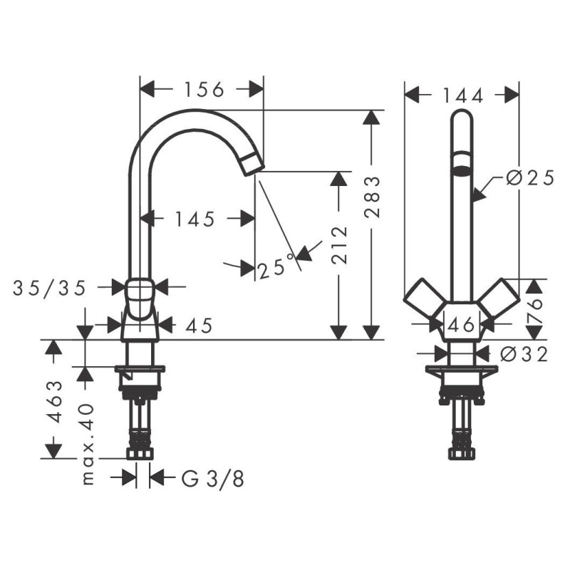 2-Uchwytowa Bateria Kuchenna Logis Chrom 71280000 Hansgrohe 2-Uchwytowa Bateria Kuchenna Logis Chrom 71280000 Hansgrohe