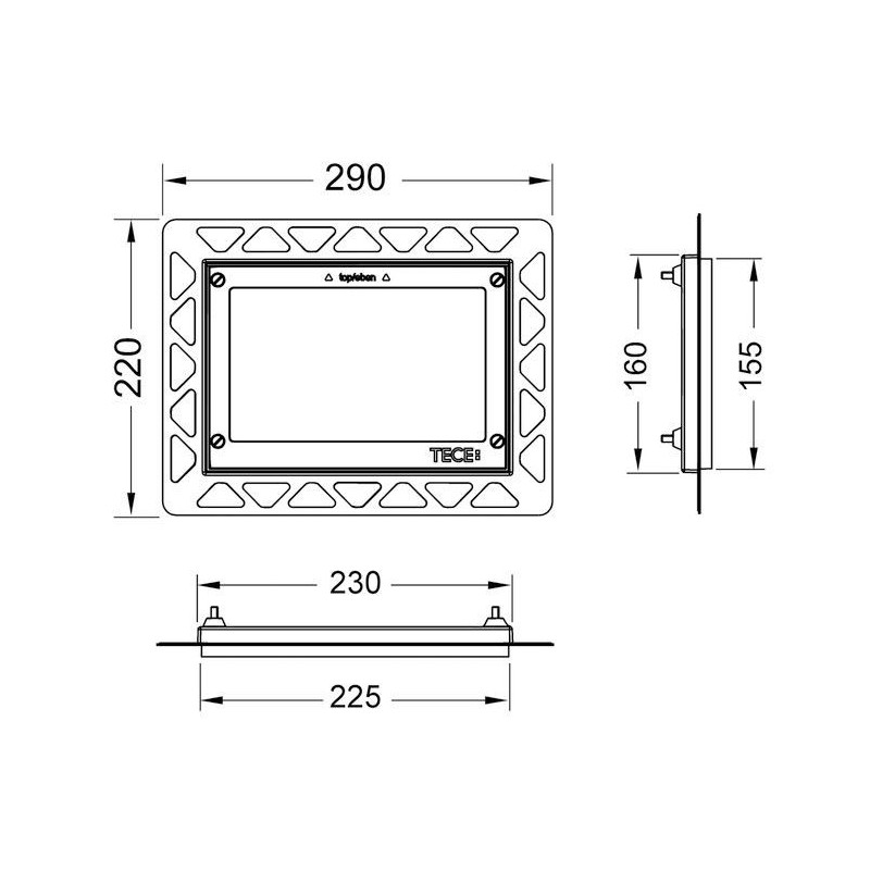 Ramka Montażowa Przycisku Do WC Czarna 9240647 Tece Ramka Montażowa Przycisku Do WC Czarna 9240647 Tece