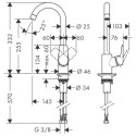 Jednouchwytowa Bateria Kuchenna Logis Chrom 71835000 Hansgrohe Jednouchwytowa Bateria Kuchenna Logis Chrom 71835000 Hansgrohe