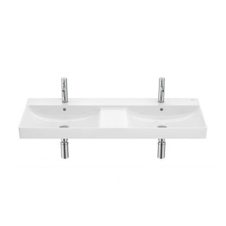 Umywalka Prostokątna Podwójna Ona 120x46 cm Biała A32768B000 Roca
