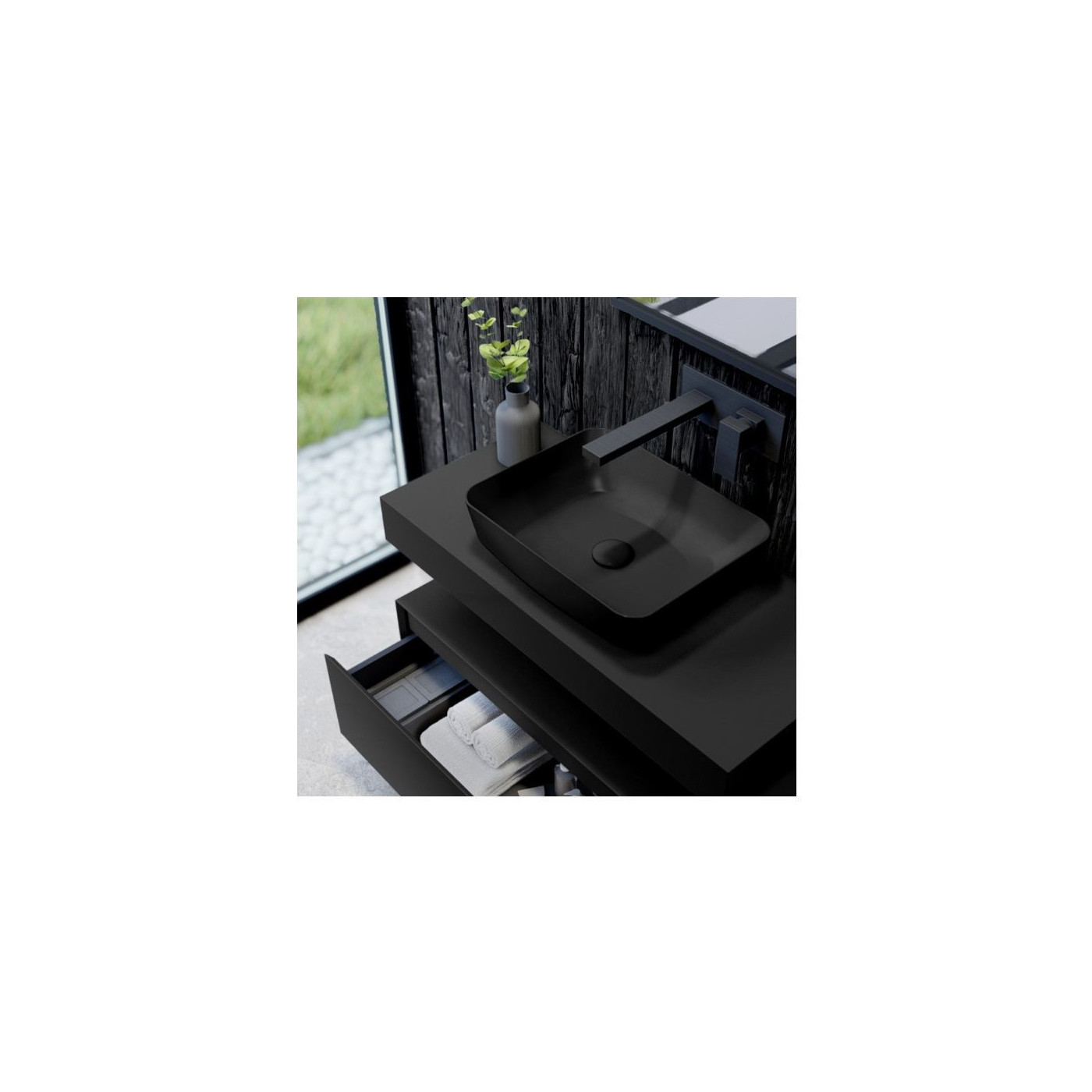 Umywalka Nablatowa Nomia 50 Black Mat 145291 Elita Umywalka Nablatowa Nomia 50 Black Mat 145291 Elita