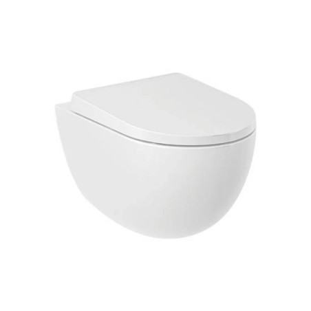 Miska WC Wisząca Bezkołnierzowa Z Deską Sedesową Resa Biały 24WCSET43 Kludi