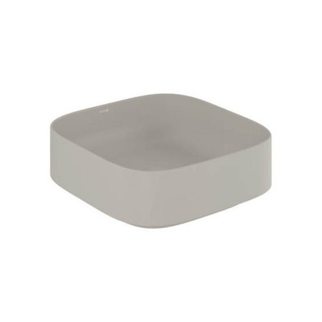 Umywalka Ceramiczna Nablatowa Kwadratowa 40X40 Resa Jasny Szary Mat 58CW30O2 Kludi