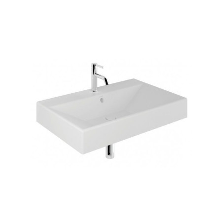 Umywalka Ceramiczna Podwieszana Prostokątna 81X50 Z Otworem Na Baterię Resa Biały Mat 59WW8153 Kludi