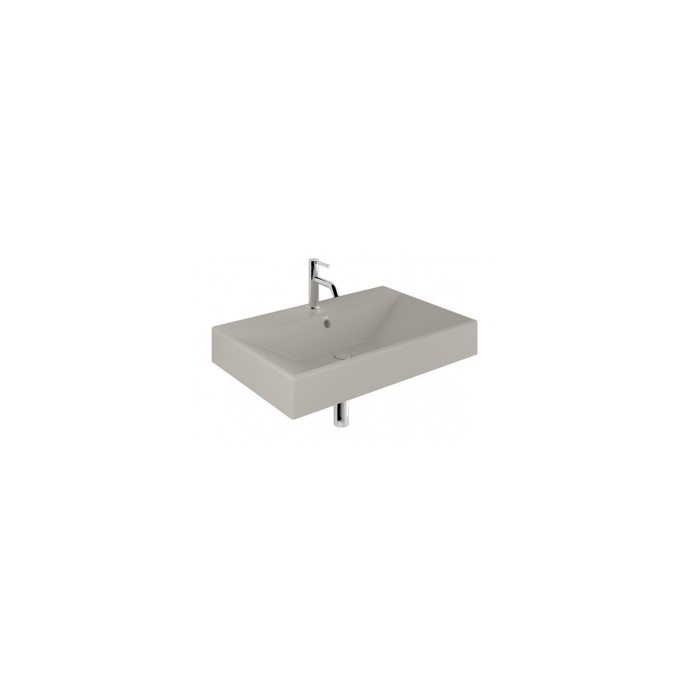 Umywalka Ceramiczna Podwieszana Prostokątna 81X50 Z Otworem Na Baterię Resa Jasny Szary Mat 59WW81O2 Kludi Umywalka Ceramiczna Podwieszana Prostokątna 81X50 Z Otworem Na Baterię Resa Jasny Szary Mat 59WW81O2 Kludi