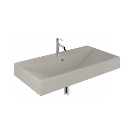 Umywalka Ceramiczna Podwieszana Prostokątna 101X50 Z Otworem Na Baterię Resa Jasny Szary Mat 59WW101O2 Kludi