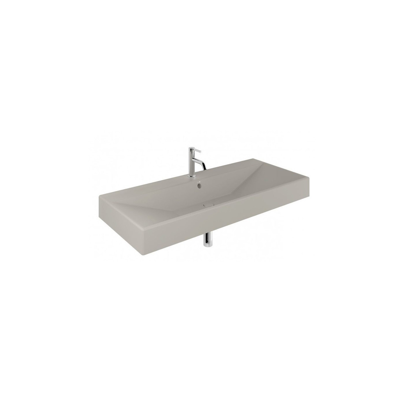 Umywalka Ceramiczna Podwieszana Prostokątna 121X50 Z Otworem Na Baterię Resa Jasny Szary Mat 59WW121O2 Kludi Umywalka Ceramiczna Podwieszana Prostokątna 121X50 Z Otworem Na Baterię Resa Jasny Szary Mat 59WW121O2 Kludi