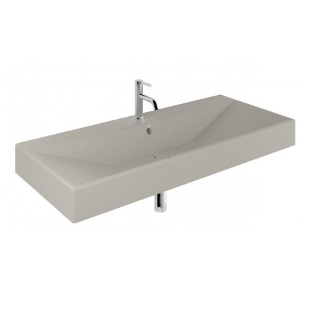 Umywalka Ceramiczna Podwieszana Prostokątna 121X50 Z Otworem Na Baterię Resa Jasny Szary Mat 59WW121O2 Kludi