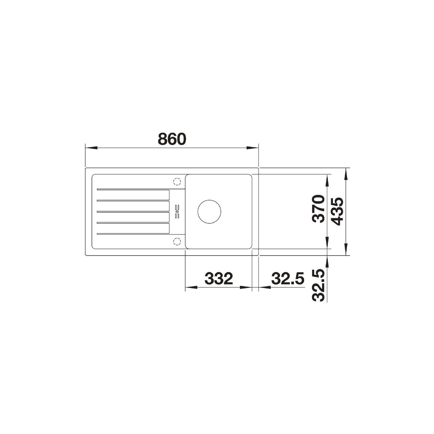 Zlewozmywak Kompozytowy Favum 45 Czarny 526081 Blanco Zlewozmywak Kompozytowy Favum 45 Czarny 526081 Blanco