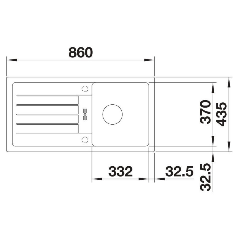 Zlewozmywak Kompozytowy Favum 45 Czarny 526081 Blanco Zlewozmywak Kompozytowy Favum 45 Czarny 526081 Blanco