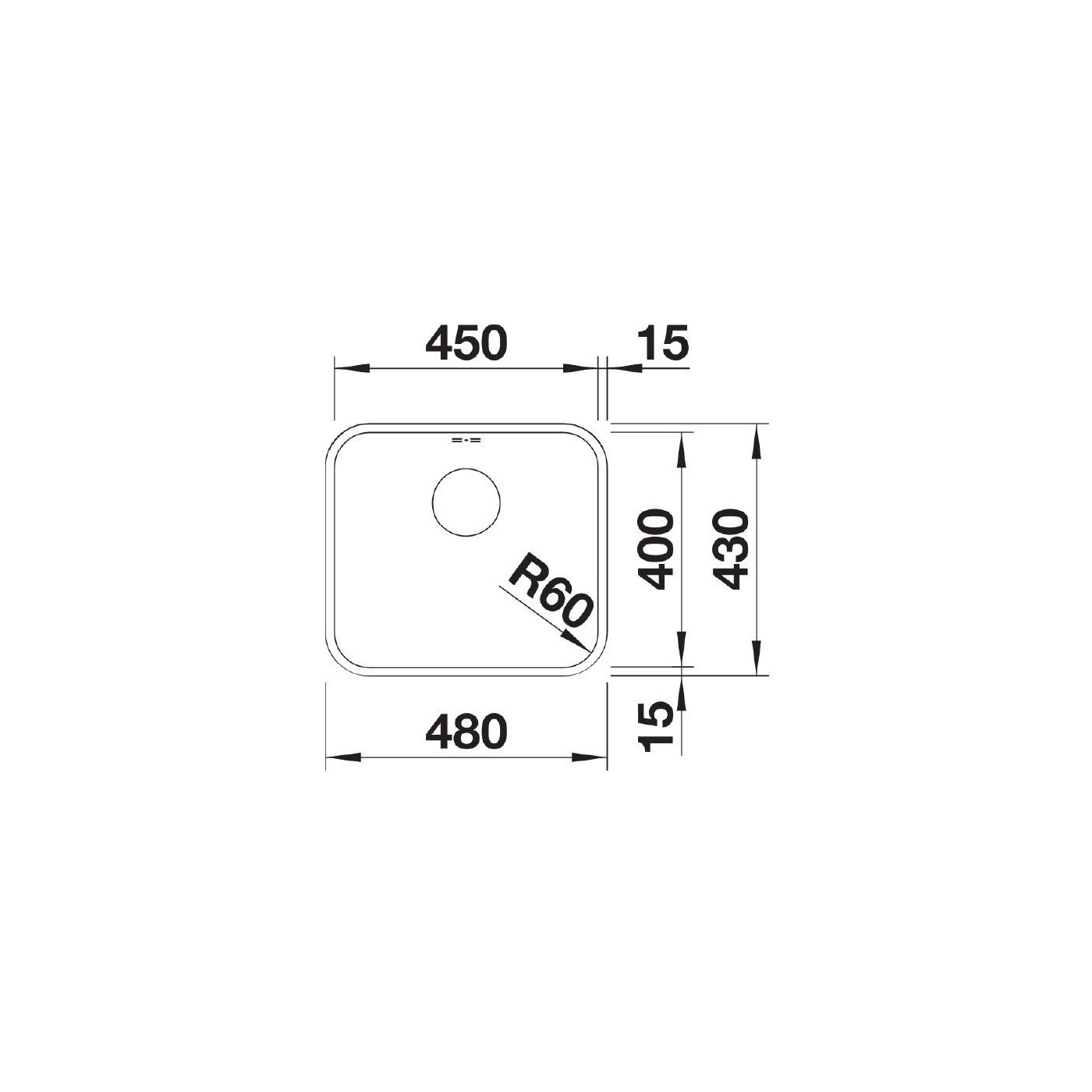 Zlewozmywak Stalowy Supra 450 Stal 518203 Blanco Zlewozmywak Stalowy Supra 450 Stal 518203 Blanco
