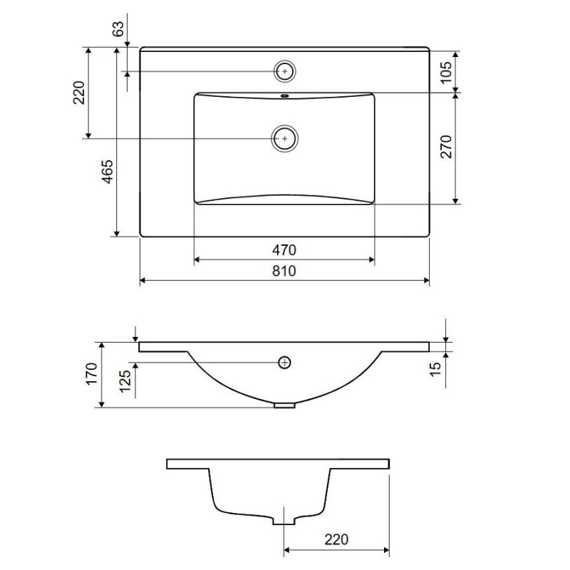 Umywalka Meblowa 81x46,5 cm Prostokątna Z Otworem Na Baterię As Biały Połysk CEEX.3617.800.WH Excellent Umywalka Meblowa 81x46,5 cm Prostokątna Z Otworem Na Baterię As Biały Połysk CEEX.3617.800.WH Excellent