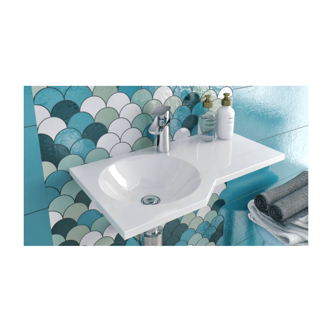 Umywalka Wisząca Solid Surface 60x34 cm Lewa Z Otworem Na Baterię Be Spot Biały Połysk CEEX.2301.600.WH Excellent Umywalka Wisząca Solid Surface 60x34 cm Lewa Z Otworem Na Baterię Be Spot Biały Połysk CEEX.2301.600.WH Excellent