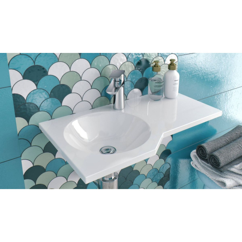 Umywalka Wisząca Solid Surface 60x34 cm Lewa Z Otworem Na Baterię Be Spot Biały Połysk CEEX.2301.600.WH Excellent Umywalka Wisząca Solid Surface 60x34 cm Lewa Z Otworem Na Baterię Be Spot Biały Połysk CEEX.2301.600.WH Excellent