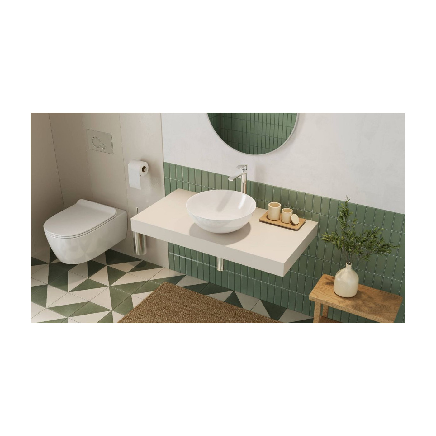 Umywalka Nablatowa 40 cm Okrągła Luqa Biały Mat CEAC.6401.400.WHM Excellent Umywalka Nablatowa 40 cm Okrągła Luqa Biały Mat CEAC.6401.400.WHM Excellent