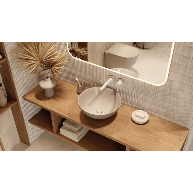 Umywalka Nablatowa 40 cm Okrągła Luqa Cappucino Mat CEAC.6401.400.CAM Excellent Umywalka Nablatowa 40 cm Okrągła Luqa Cappucino Mat CEAC.6401.400.CAM Excellent