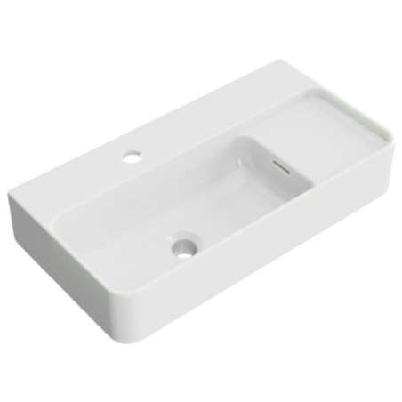 Umywalka Wisząca/Nablatowa 60x31 cm Prostokątna Z Otworem Na Baterię Ness Biały Połysk CENL.3519.600.WH Excellent