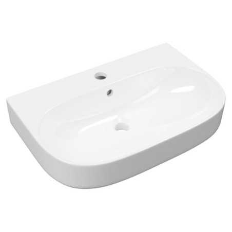 Umywalka Wisząca 60x41 cm Owalna Z Otworem Na Baterię Oceana Biały Połysk CEEX.6719.600.WH Excellent