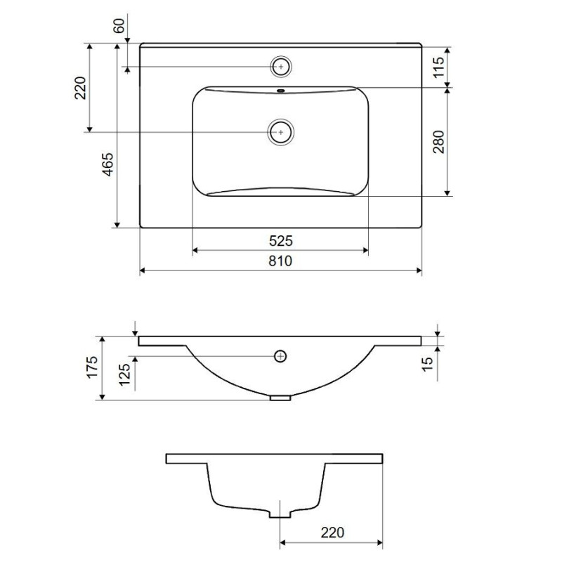 Umywalka Meblowa 81x46,5 cm Prostokątna Z Otworem Na Baterię Pik Biały Połysk CEEX.6517.800.WH Excellent Umywalka Meblowa 81x46,5 cm Prostokątna Z Otworem Na Baterię Pik Biały Połysk CEEX.6517.800.WH Excellent