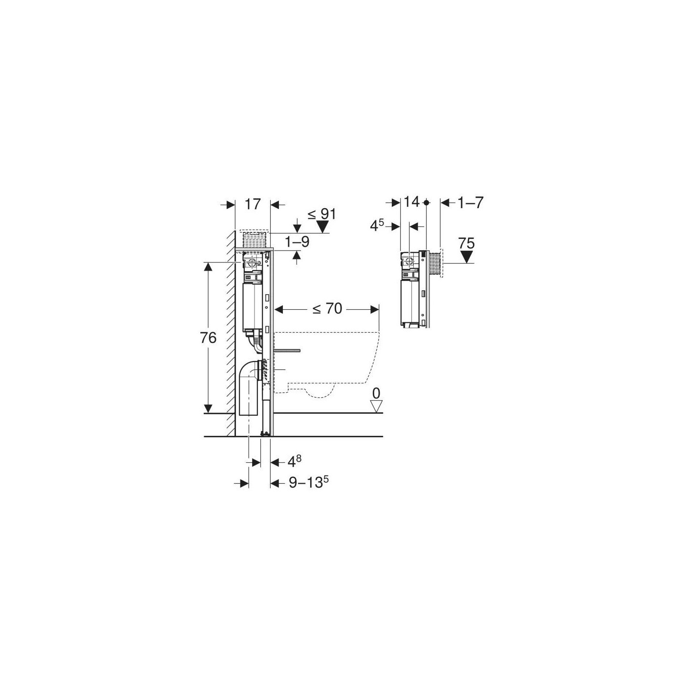 Stelaż Podtynkowy Ze Spłuczką Do Misek WC Duofix Omega 111.003.00.2 Geberit Stelaż Podtynkowy Ze Spłuczką Do Misek WC Duofix Omega 111.003.00.2 Geberit
