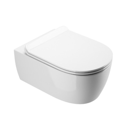 Miska WC 54 cm Wisząca Z Systemem Spłukiwania Spin 360 I Deską Wolnoopadającą Doto Biały Połysk CEEX.1403.545.WH Excellent