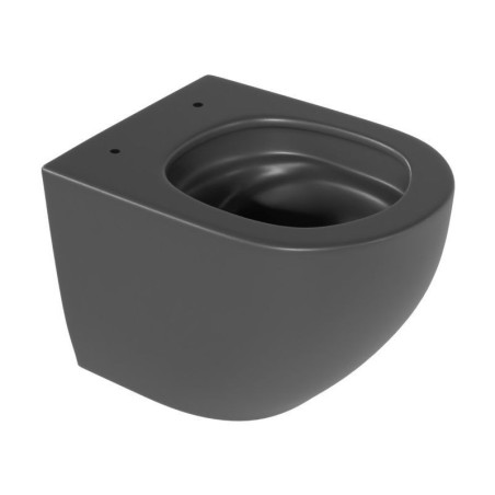 Miska WC 48 cm Wisząca Bezrantowa Z Systemem Spłukiwania Spin 360 Luqa Czarny Mat CEAC.6403.480.BLM Excellent
