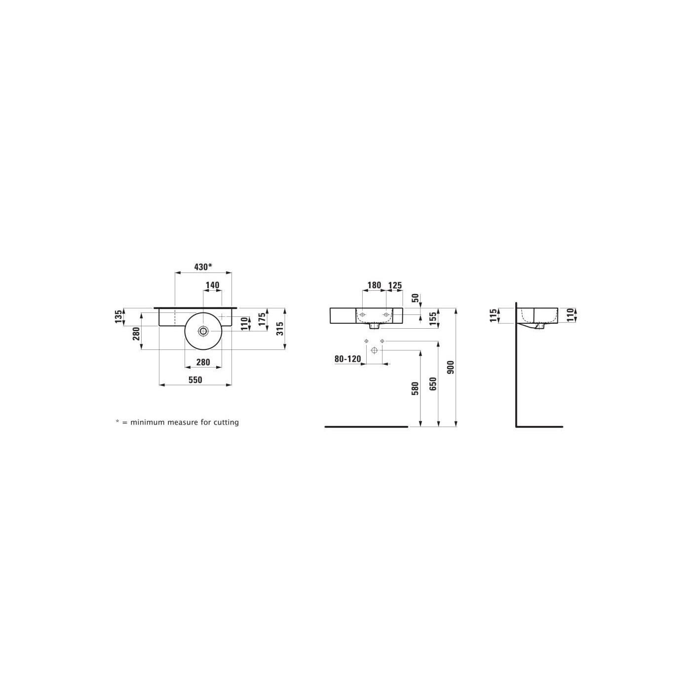 Umywalka Ścienna 550x315 mm Z Otworem Na Baterię Po Prawej Stronie Val Biały H8152840001061 Laufen Umywalka Ścienna 550x315 mm Z Otworem Na Baterię Po Prawej Stronie Val Biały H8152840001061 Laufen