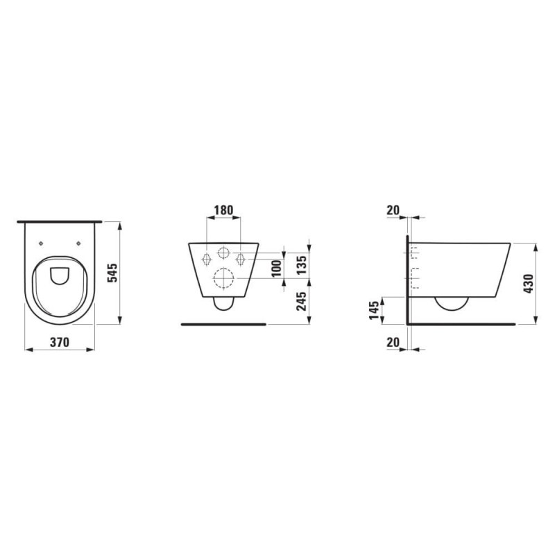 Miska WC Podwieszana Rimless 545x370 mm Kartell Czarny Mat H8203377160001 Laufen Miska WC Podwieszana Rimless 545x370 mm Kartell Czarny Mat H8203377160001 Laufen