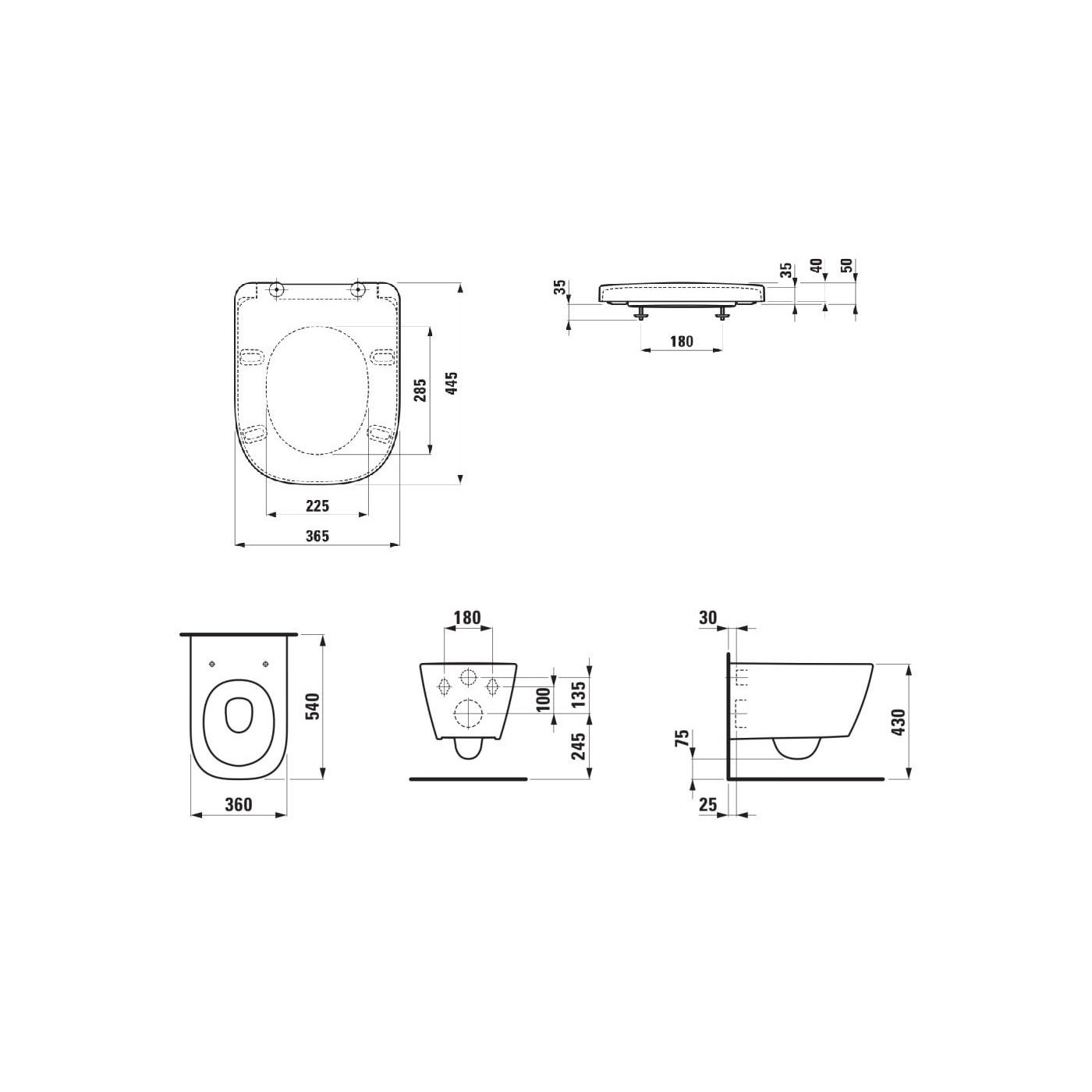 Zestaw 3w1 Miska WC Podwieszana Silent Flush 540x360 mm + Deska WC Wolnoopadająca + Mata Meda Biały H8661100000001 Laufen Zestaw 3w1 Miska WC Podwieszana Silent Flush 540x360 mm + Deska WC Wolnoopadająca + Mata Meda Biały H8661100000001 Laufen