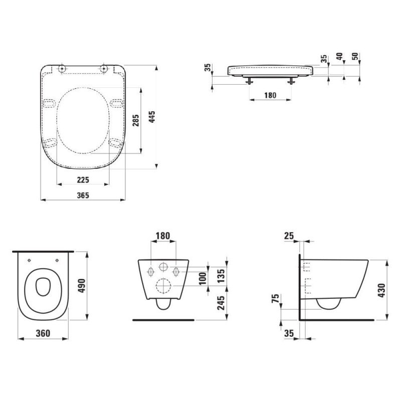 Zestaw 3w1 Miska WC Podwieszana Silent Flush Compacto 490x360 mm + Deska Wolnoopadająca + Mata Meda Biały H8661130000001 Laufen Zestaw 3w1 Miska WC Podwieszana Silent Flush Compacto 490x360 mm + Deska Wolnoopadająca + Mata Meda Biały H8661130000001 Laufen