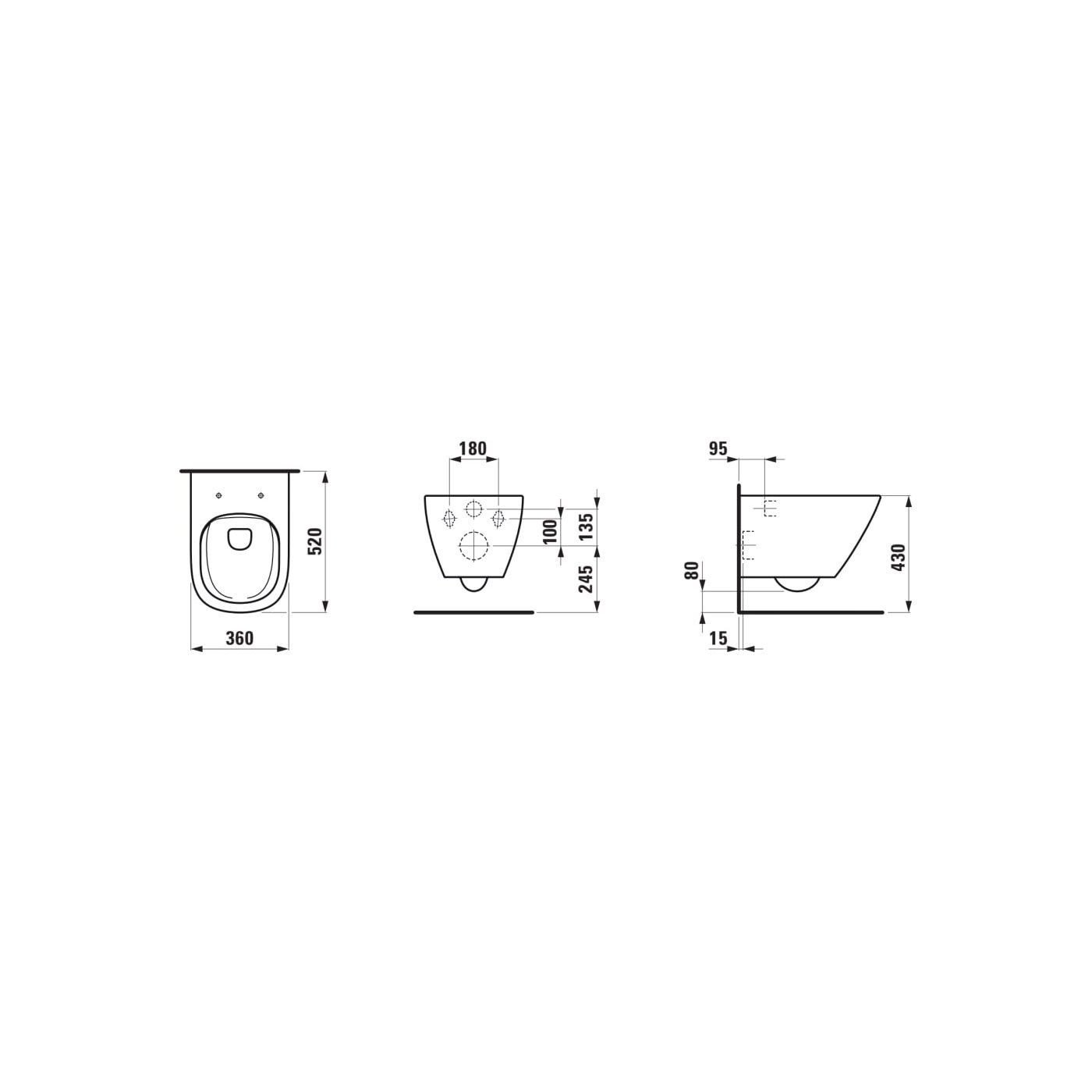 Miska WC Podwieszana Advanced Rimless Z Powłoką LCC 520x360 mm Lua Biały H8200804000001 Laufen Miska WC Podwieszana Advanced Rimless Z Powłoką LCC 520x360 mm Lua Biały H8200804000001 Laufen