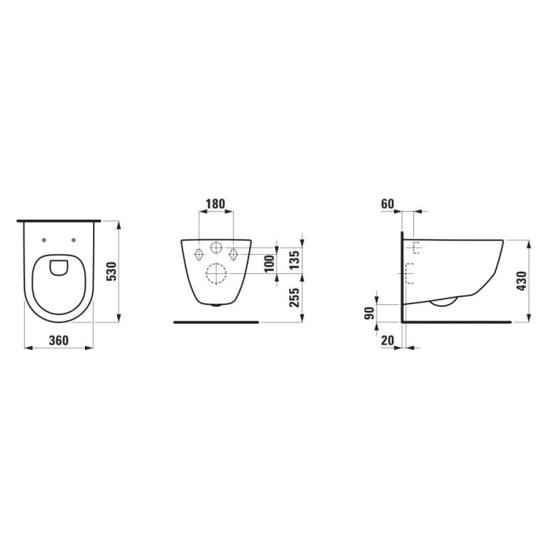 Miska WC Podwieszana Rimless Z Powłoką LCC 360x530 mm Pro A Biały H8209664000001 Laufen Miska WC Podwieszana Rimless Z Powłoką LCC 360x530 mm Pro A Biały H8209664000001 Laufen